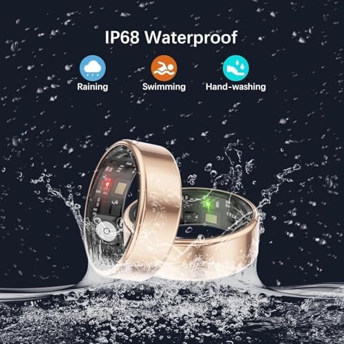 Smart Rings for Women Men, Fitness Ring with Heart Rate, Blood Oxygen, HRV, Stress, Sleep Tracker, Step Tracker, No Subscription Fee, lP68 Waterproof Smart Ring for iPhone & Android (Rose Gold 11#) - Image 6