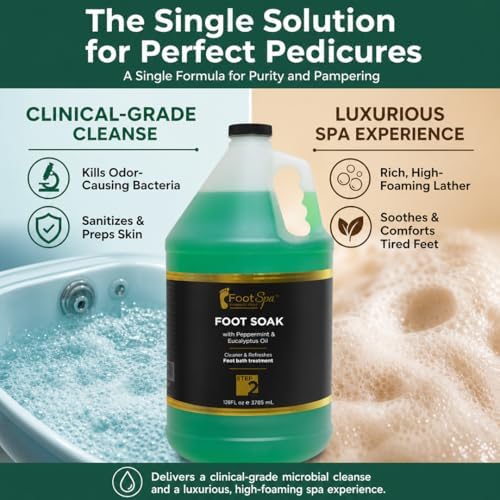 FOOT SPA - Foot Soak - Cleanses, Softens, and Refreshes - Made With Eucalyptus & Peppermint Oil - 128 Oz Gallon - Bulk, Refill Gallon - Image 2