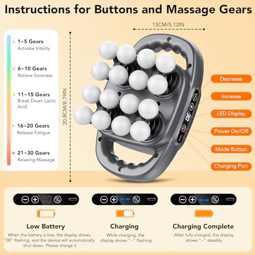 IKG 16 Head Massage Gun Deep Tissue, Body Massage for Back, Shoulders, Neck, Legs, Foot, Massage Gun deep Tissue, Percussion Massager with 3 Modes&30 Intensities Body Muscle Pain Relief, Ideal Gifts - Image 4