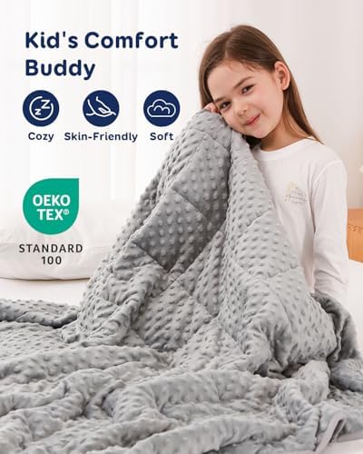 Kivik 3lbs Weighted Blanket, Cooling Soft Minky Dot Heavy Blankets, 36"x48" - Image 3