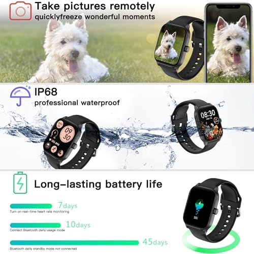 Othalne Smart Watch (Answer/Make Call), 2.01" Smartwatch for Android Phones and iPhone with Heart Rate,Sleep Monitor,Pedometer, 100+Sports Fitness Watch, IP68 Waterproof Fitness Tracker for Men Women - Image 5