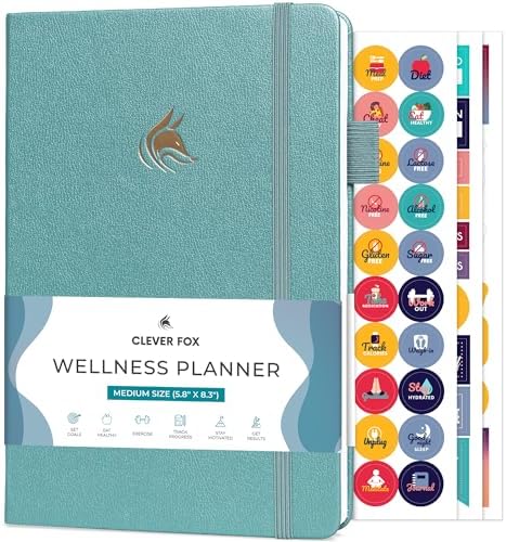 Clever Fox Wellness Planner & Food Journal for Weight Loss, A5 Aquamarine by CleverFox
