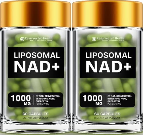 Liposomal NAD Supplement, 500mg NAD+ with Resveratrol, 120 Capsules by ResurrectedHealth