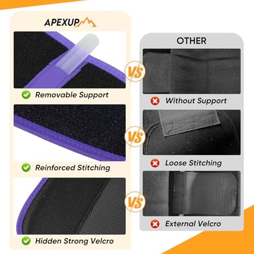 APEXUP Waist Trainer for Women Lower Belly Fat, Men Sweat Band, Stomach Wrap, Waist Trimmer with Removable Lumbar Support - Image 4