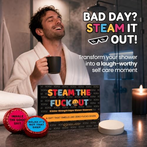 Steam the Fuck Out, Shower Steamers Aromatherapy 6 Pack, Funny Gag Gifts Men, Funny Adult Humor Present for Women, Self Care Gifts for Women, Zero Fucks Given - Image 4