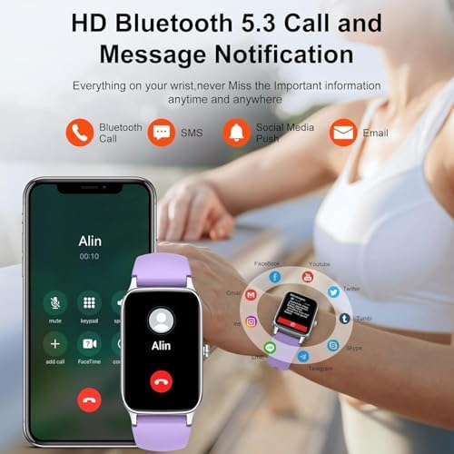 Smart Watch for Men Women, 1.57" Smartwatch (Answer/Make Call) , Fitness Tracker with 110+ Sport Modes, Heart Rate/Sleep Monitor, IP68 Waterproof, Bluetooth Calls, Smartwatches for Android iOS Purple - Image 2