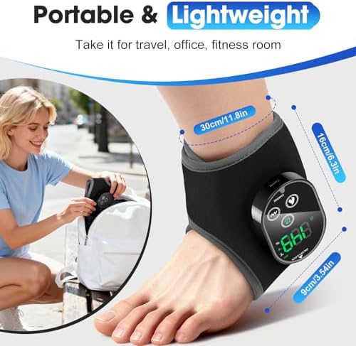 2PCS Cordless Foot Massager for Neuropathy, Foot and Ankle Massager for Circulation and Pain Relief, 3000mAh Rechargeable Ankle Heating Pad with Massage for Plantar Fasciitis, Black - Image 7