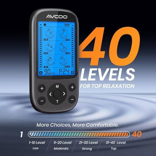 AVCOO 3-in-1 TENS Unit Muscle Stimulator for Pain Relief, 24 Modes, EVA Bag - Image 4