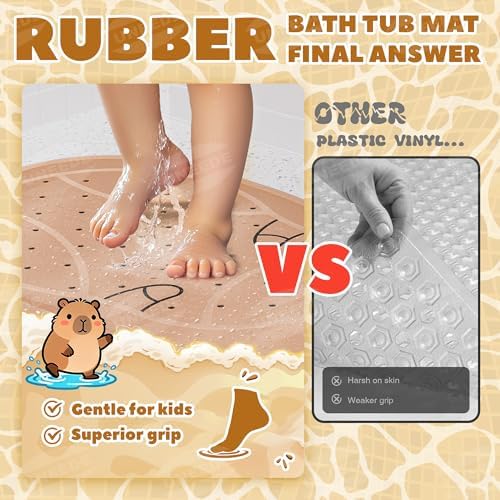UNEEDE Kids Bathtub Mat Non Slip, Soft Rubber Shower Mat for Toddler - Image 2