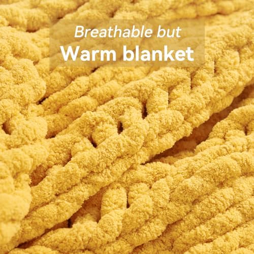 Negwoo Chunky Knit Throw Blanket, Knitted Throw Chenille Yarn, 60"*80" - Image 6
