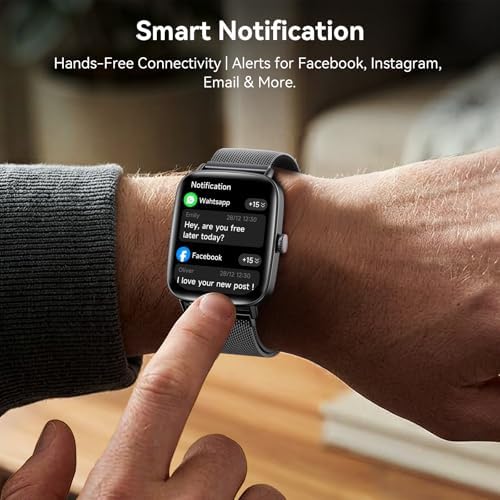 Tensky Smart Watch for Women Men, 1.85" HD AMOLED Fitness Tracker (Answer/Call) with 24/7 Heart Rate/Sleep/SpO2 Monitor for iPhone & Android, 120+ Sports Modes Smartwatch with IP68 Waterproof - Image 4