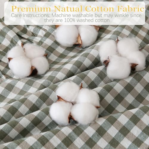 14x36 inches Sage Green Plaid Ruffle Lumbar Pillow Sham 1 Piece - Image 7