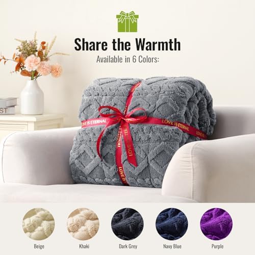 Uttermara Weighted Blanket for Adults Queen Size 20lbs 60x80 inches, Dual Sided Soft Jacquard Sherpa Weighted Blankets, Thick Heavy Blanket for Sleeping and Calming, Grey - Image 6