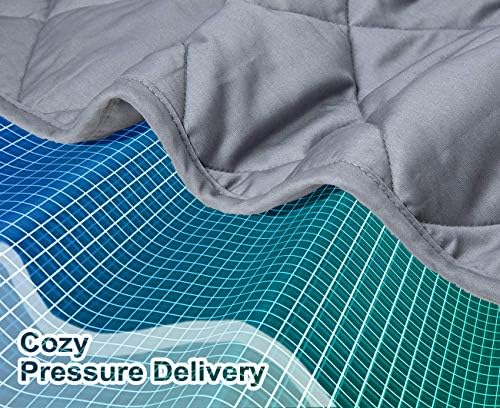 ZZZhen Weighted Blanket - High Breathability - 48''72'' 15LB - Premium Heavy Blankets - Calm Sleeping for Adult and Kids, Durable Quilts Grey, 48''72'' - 15LB - Image 4