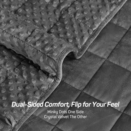 Weighted Blanket 15lbs for Adults, Ultra Soft Minky Dot Heavy Blankets for Sleep, Breathable Washable Throw Blanket with Glass Beads, 48"x72" Twin Size, Grey - Image 4