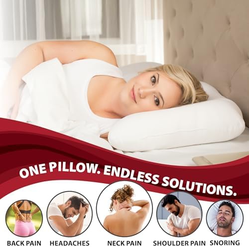 Ergonomic Cervical Pillow for Neck Pain Relief Back & Side Sleepers MID WH - Image 2