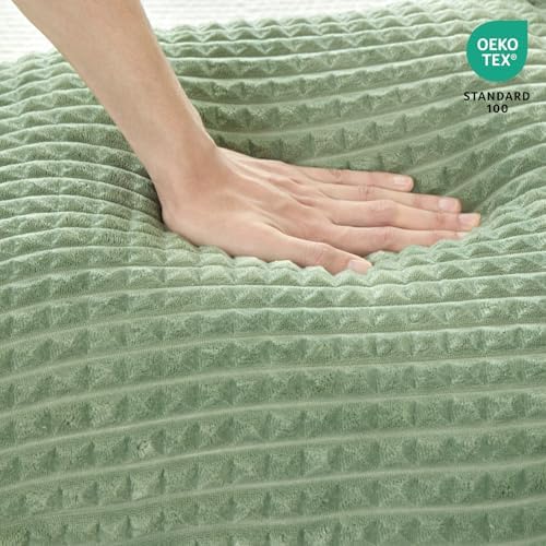 Back Pillow with Arms for Bed,Compact Backrest for Teens,Green Flannel,M - Image 6