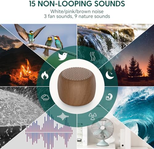 Babelio White Noise Sound Machine for Adults Kids Baby, Mini, 15 Non-looping Sounds, Timer, Memory Function, Easy to Pocket and Travel - Image 5