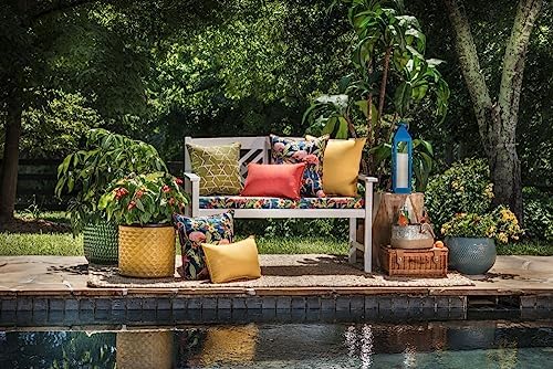 Pillow Perfect Rave Solid Indoor/Outdoor Throw Pillow Plush Fill, Weather and Fade Resistant, Throw - 18.5" x 18.5", Orange, 2 Count - Image 4