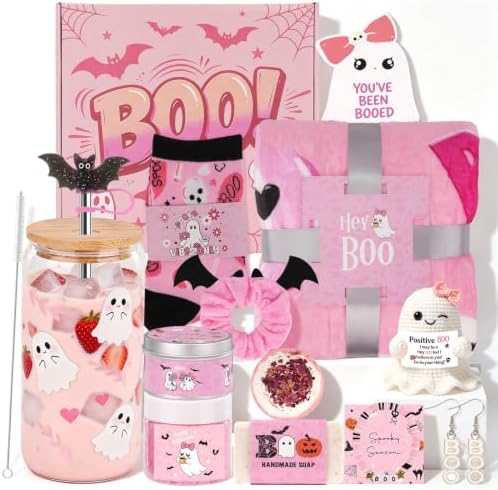 Pink Halloween Boo Basket Items for Teen Girls, Ghost Gifts, Spooky Spa Set by Ithmahco