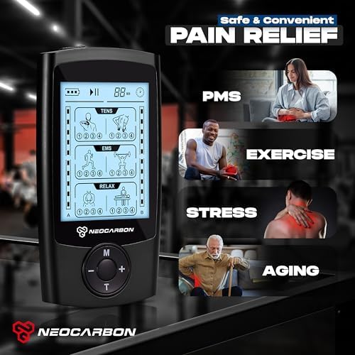 NEOCARBON TENS Unit Muscle Stimulator, Pulse Massager Machine, Black - Image 2