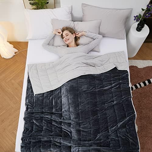 Satwip Weighted Blanket Queen Size 15lbs Fuzzy Warm Flannel Throw Blanket with Soft Breathable Sanded, 60 x 80 inches, Grey - Image 6