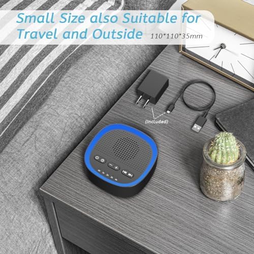 Sleep White Noise Sound Machines with 30 Soothing Sounds 3.5 mm Headphone Jack 5 Timer Settings 32 Precise Volume Memory Function Compact Design Ideal Gift for Everyone - Image 5