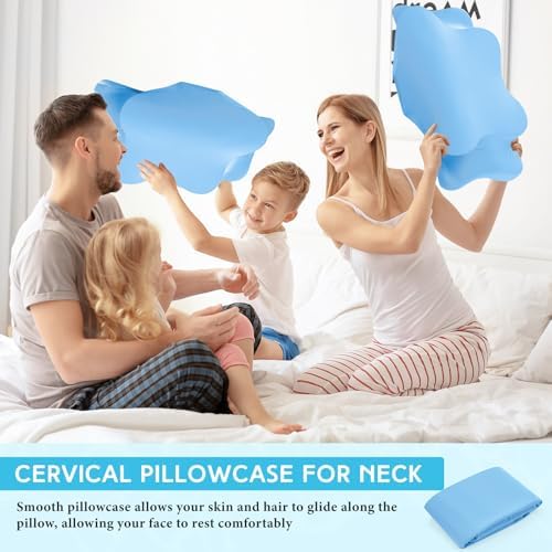Hahafelt Cooling Cervical Neck Pillowcase,Blue,Standard Size - Image 6
