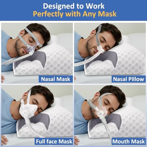 HSA/FSA CPAP Pillow for Side Sleeper, Sleep Apnea Pillow for Sleeping, CPAP Nasal Pillows Suit for All CPAP Masks User, Cervical Memory Foam Neck Support Pillow Relief Neck Pain for Side Back Sleepers - Image 4