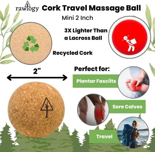 Travel Cork Massage Ball | Lightweight, Sustainable Alternative to Lacrosse Ball for Muscle Pain Relief (1.9 Inch (Pack of 1), Sanded Cork) - Image 2