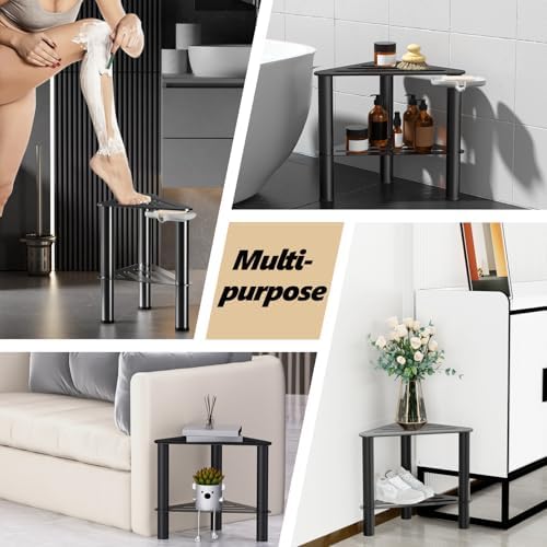 Corner Shower Foot Stool for Shaving Leg, Rust-Proof Non-Slip with Soap Box - Image 7