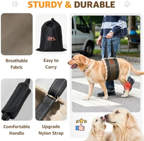 Adjustable Dog Sling for Medium Dogs Soft Post-ACL Surgery Mobility Aid - Image 7
