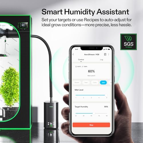 VIVOSUN AeroStream H05 Intelligent Wi-Fi Humidifier, 1.32 Gal / 5 L Humidifier with Temp & Humidity Probe, Smart Remote Control, Designed for Growers (Pack of 2) - Image 4