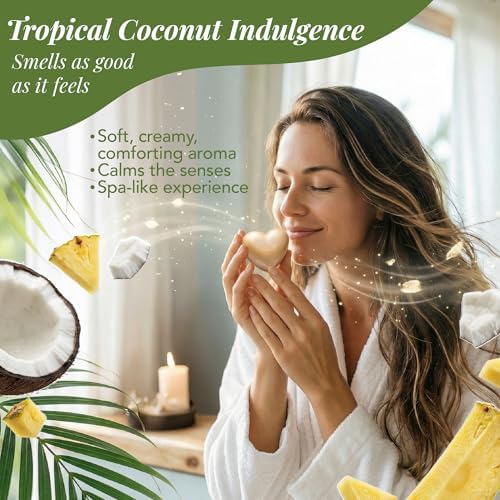 Saavy Naturals 9-Piece Spa Gift Set – Body Wash, Scrub & More – Plant-based Ingredients, Luxurious Spa Gift Basket for Women & Men –Mothers Day Gifts – Tropical Coconut - Image 7