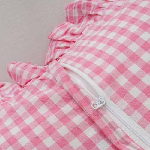 Pink/White Gingham Body Pillow Sham 20x54 inches - Image 6