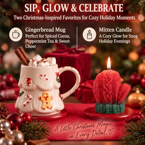 Willinglong 11 Pcs Christmas Basket Gifts for Women- Red Xmas Gift Set with Candle Basket Blanket Mug Scrunchie Headband Socks Bracelet Hair Claw Eye Mask Greeting Card for Mom Wife Teacher - Image 3
