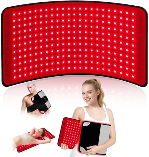 Red Light Therapy Mat for Body 24"x12" with 242 LEDs (726 Chips), 660nm Red and 850nm Near Infrared Light Therapy Pad, 3 Modes, 5 Brightness Levels for Back Waist Legs Abdomen Knee Shoulders by Puroth