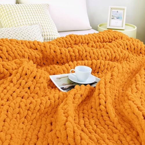 Chunky Knit Blanket Throw for Couch, 51"x63" Chunky Yarn Knitted Blankets - Image 5