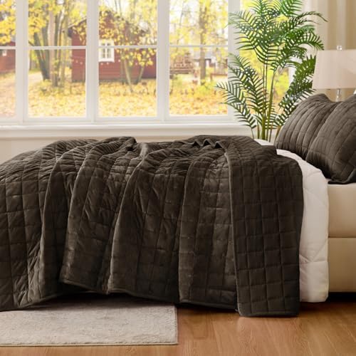 BEDELITE Velvet Quilt Set Queen Size, Luxury Velvet Comforter Bedding - Image 5