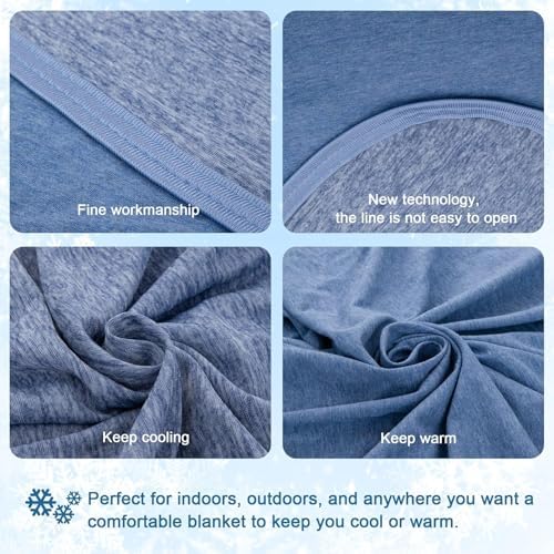 CHOSHOME Cooling Blanket for Hot Sleepers Lightweight Summer Cold Thin Blankets for Sleeping, Hot Flashes Night Sweats, Soft Blanket for Bed, King Size, Blue - Image 5
