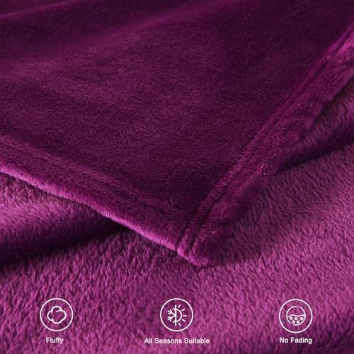 TASTHROW Purple Throw Blanket 60x80 Inches - Image 3