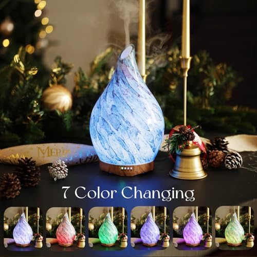 Porseme Essential Oil Diffuser 280ml Handmade Glass Diffuser 7H Runtime - Image 2