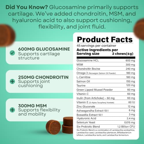 Dog Mobility & Longevity Supplement | Glucosamine | Taurine | L-Carnitine - Image 3