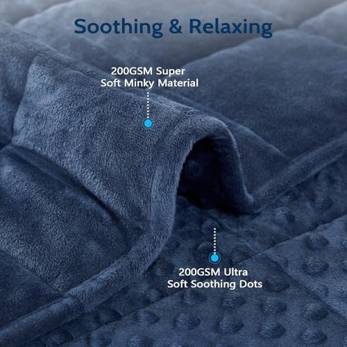 L'AGRATY Weighted Blanket for Adult - 60"x80" 20lbs Minky Dots Heavy Blanket with Glass Beads Soft Breathable for All-Season Summer Fall Winter Thick Comfort for Sleeping - Image 2