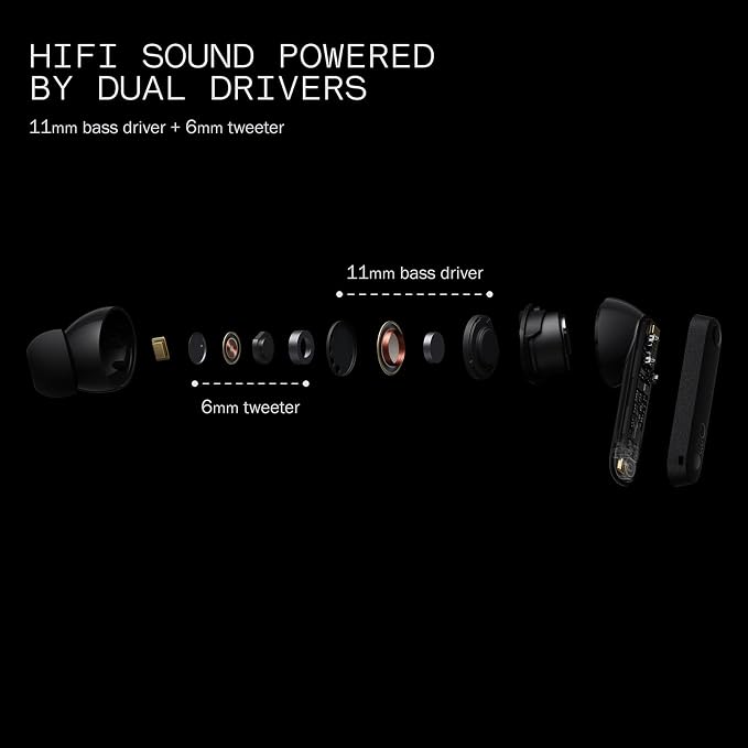 CMF Buds Pro 2 Wireless Earbuds with Smart Dial, 50dB Hybrid Noise Cancelling Earbuds Wireless Bluetooth 5.3, 11mm Bass with LDAC, 6 Hi-Res Audio Mics, 43H Playtime, Fast Charging Case, Light Grey - Image 5