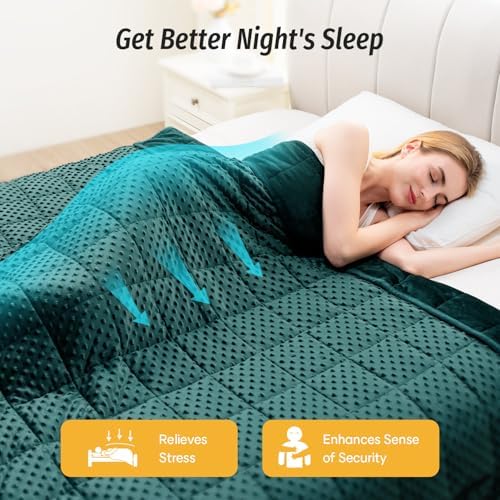 Wemore Weighted Blanket for Adults 20 lbs King Size 80"x87" Dark Green - Image 4