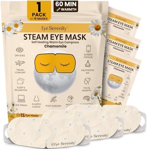 Eye Serenity Steam Eye Mask, Heated Eye Mask Fast Relief for Stye Chamomile by LureEssentials