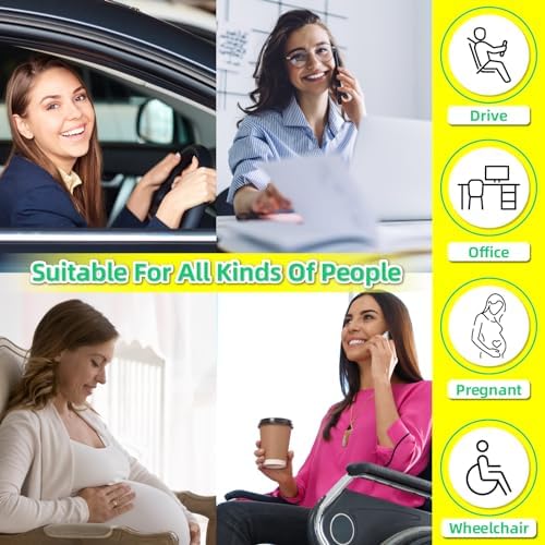kingphenix Car Seat Cushion with Back Support Pillow, Memory Foam, Black - Image 4