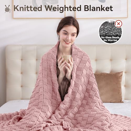 Knitted Weighted Blanket for Adult, No Beads Heavy Blanket 60"x80" 10lbs - Image 5