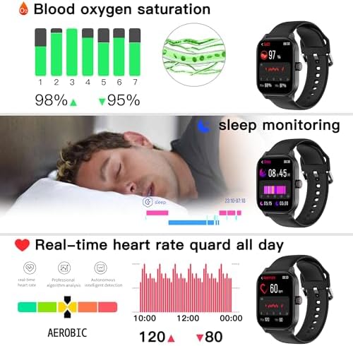 Othalne Smart Watch (Answer/Make Call), 1.85" Smartwatch for Android Phones and iPhone with Heart Rate,Sleep Monitor,Pedometer, 100+Sports Fitness Watch, IP68 Waterproof Fitness Tracker for Men Women - Image 4